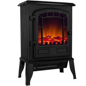 Monzana Heizlüfter 103239, schwarz, mit 2 Stufen bis 2000 Watt, Elektrischer Kamin mit Heizung