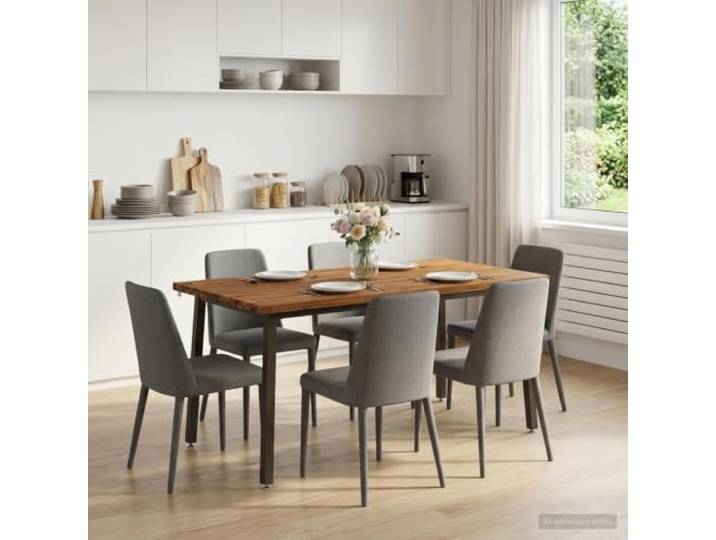 Esstisch Massivholz Akazie 160x70x75 cm Natur Rechteckige Form,verzinkte Stahlbeine,-Rutsch-Zubehör,Esszimmer,Wohnzimmer