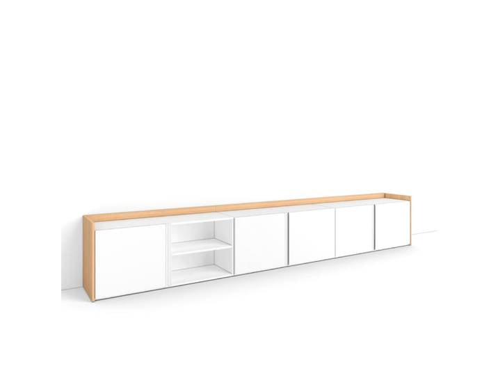 Meuble tv effet bois blanc et chêne 309x35x50cm