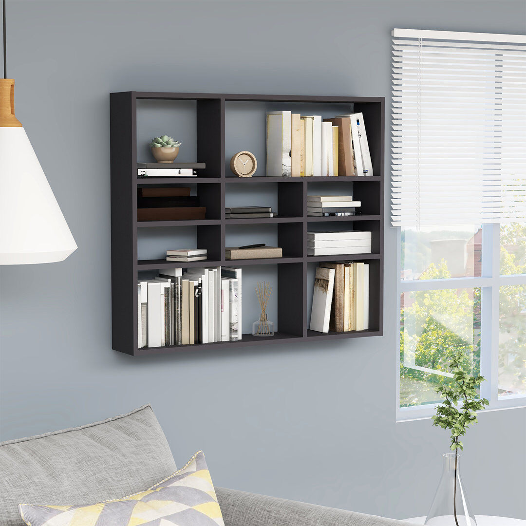 Brayden Studio Ramus 10 Piece Wood Accent Shelf Grey