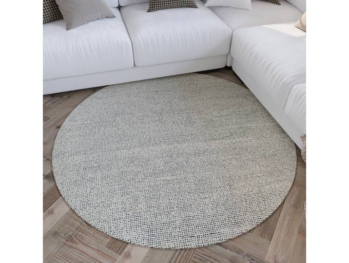 Teppich WECON HOME Hamptons THIRTYTWO , blau, H:15mm Ø:180cm, Polyester, Teppiche, Teppich, Kurzflor, Wohnzimmer, Schlafzimmer, elegant, robust, Linien Muster