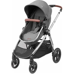 Maxi-Cosi, Kinderwagen, Zelia 3 Luxe Twillic Grey Fr (Chrome frame & Brown Leather) (0 Monate - 4 Jahre)