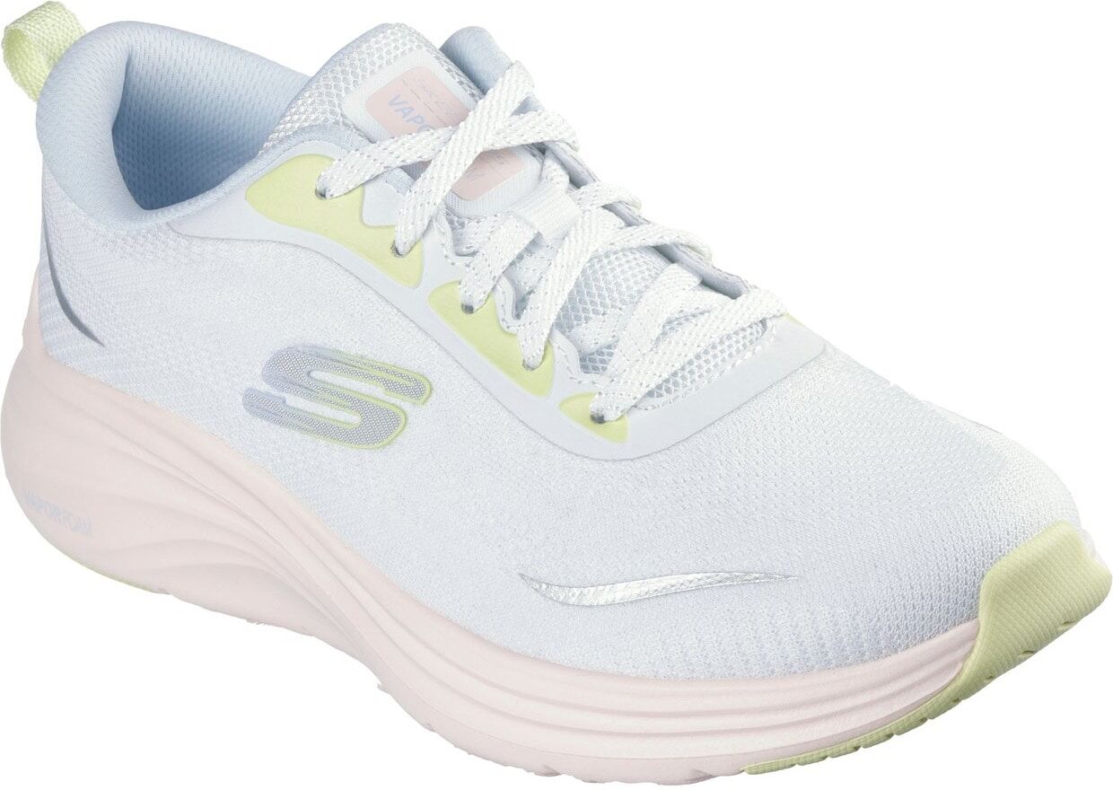 Sneaker SKECHERS "VAPOR FOAM-SMOOTH RIDE", Damen, Gr. 35, Textil, rosa (weiß, rosa), Schuhe Sneaker, Trainingsschuh, Schnürschuh in veganer Verarbeitung weiß, rosa 35, Textil