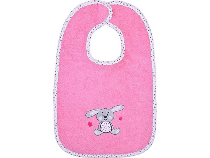 Wörner Lätzchen Hase Walk-Frottier rosa/weiß