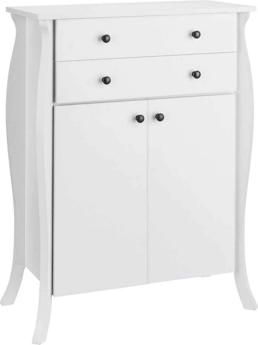 Ludwig-Kast kast met 2 deuren en 2 laden in wit met houteffect
