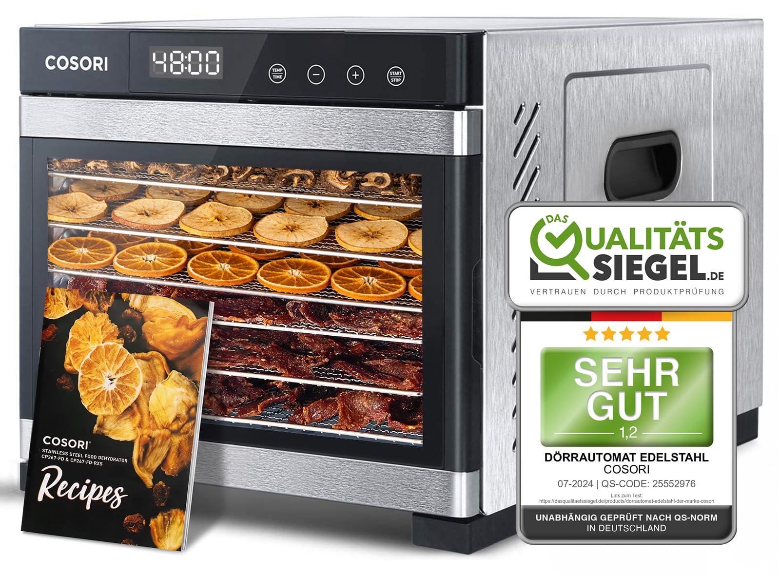 Dörrautomat Edelstahl 6 Einschübe 650 W 35-75°C Timer