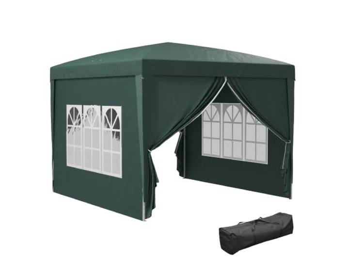 Outsunny Paviljoen 3x3m waterafstotend stabiel wintervast pop-up groen