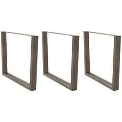 Helloshop26 - Set aus 3 verstellbaren V-förmigen Esstischbeinen 100 x 72-73,3 cm aus naturbelassenem Stahl 02_0056961