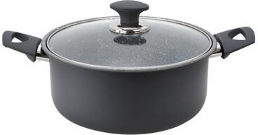 Gibson Home 4.4 Liter Speckled Grey Nonstick Steel Dutch Oven with Lid