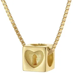 trendor 28394 Damen-Halskette mit Würfel-Anhänger 925 Silber Goldplattiert, 40 cm