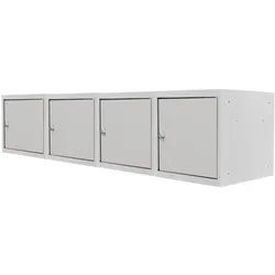 Proregal Mega Deal | 4x Schließfachwürfel Blocky mit Zylinderschloss + 2 Schlüssel | HxBxT 40x40x40cm | Lichtgrau