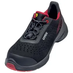 1 G2 Halbschuhe S1P 68373 schwarz/rot, Weite 12, Größe 43 - schwarz/weiß - 43