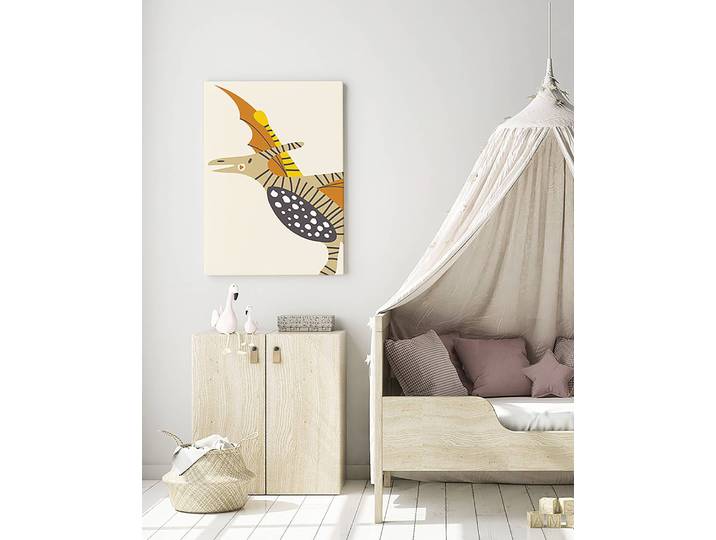 Impression sur toile Love My Beige Dino 40 x 50cm Beige