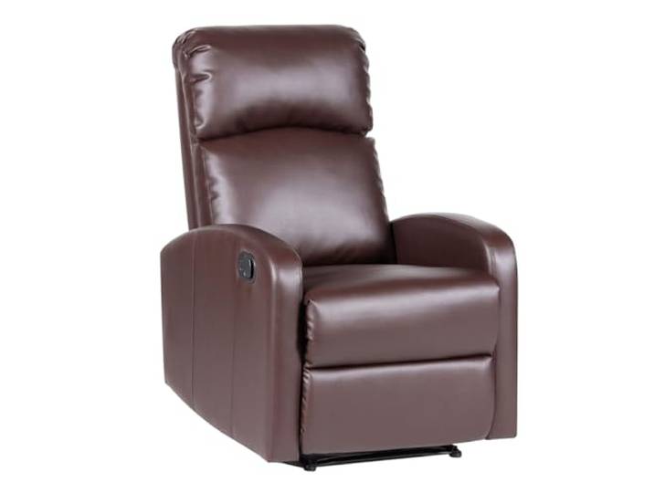 SVITA LEX Relaxsessel Fernsehsessel Beinablage Liegefunktion Ruhesessel Stuhl Kunstleder Braun