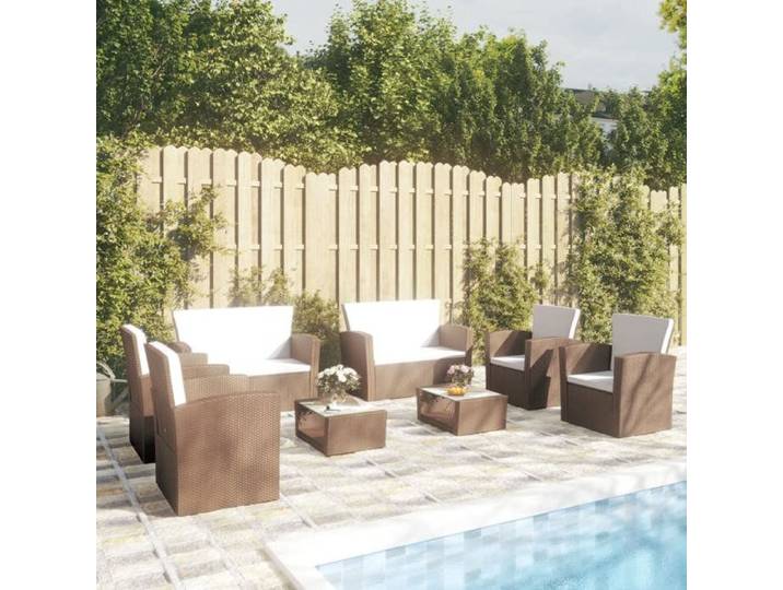 Salon de Jardin 8 pcs avec Coussins Meubles d'Extérieur Mobilier de Patio Meubles de Terrasse Mobilier de Jardin 3095943