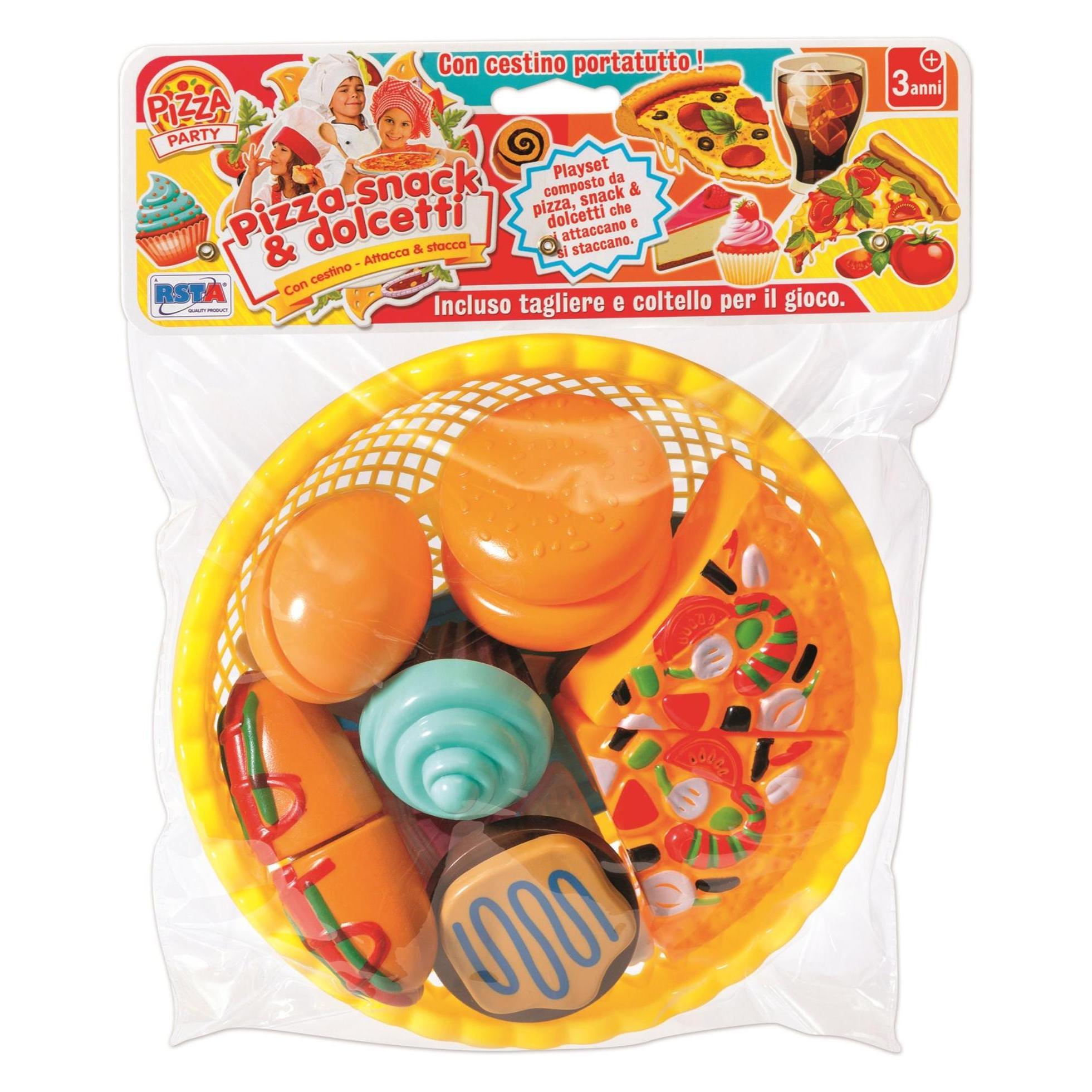 Rs Toys Set Pizza Snack E Dolcetti Con Cestino Busta Display 6 Pz (44956050)