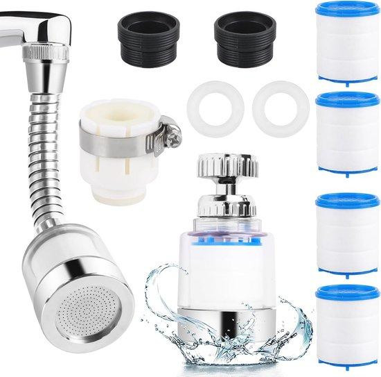 Famanu Waterfilter met 360-graden draaimechanisme en verlengstuk voor keuken en badkamer