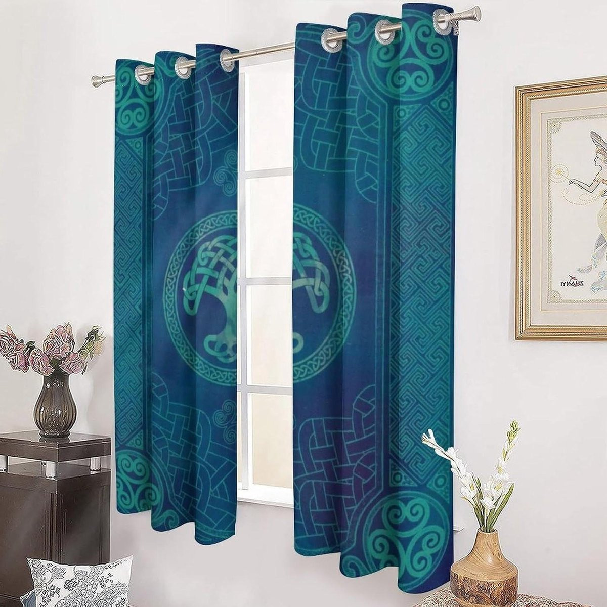 Verduisterende Gordijnen met Noorse Mythologie Yggdrasil Print - Thermisch Geïsoleerd - 52x72 inch