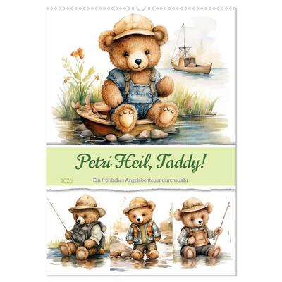 Petri Heil, Taddy! (Wandkalender 2026 DIN A2 hoch), CALVENDO Monatskalender