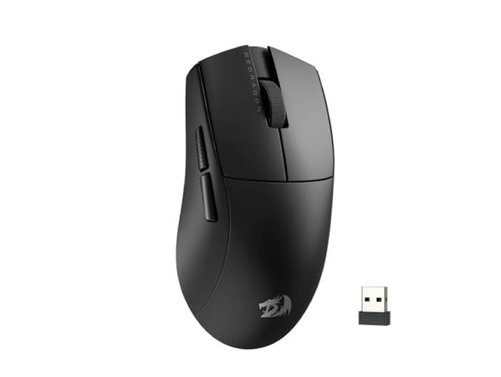 Redragon M916 Draadloze gamingmuis, 49G ultralichte 8K DPI 2.4G draadloze gamingmuis met ergonomische natuurlijke grip, volledig programmeerbare knoppen, software ondersteunt doe-het-zelf keybinds en