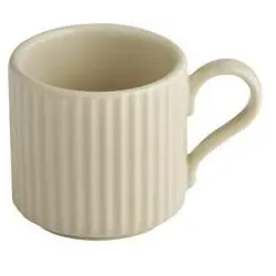 APS Espressotasse THE GRID 6er Set - Porzellan, Ø 6 cm, 80 ml, Farbe sand, stapelbar