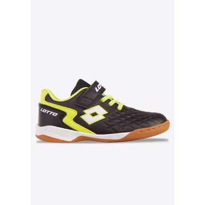 Hallenschuh LOTTO, Mädchen, Gr. 27, schwarz (schwarz, fr.gelb), Synthetik, Schuhe Hallenschuh, Indoor Sportschuhe