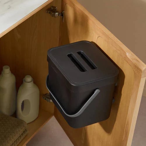 NOUS Living inbouw prullenbak 7L - mat zwart