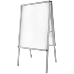 tectake A1 Plakatständer Aluminium, doppelseitig, inkl. 2 Folien 64 x 65 x 118 cm Grau