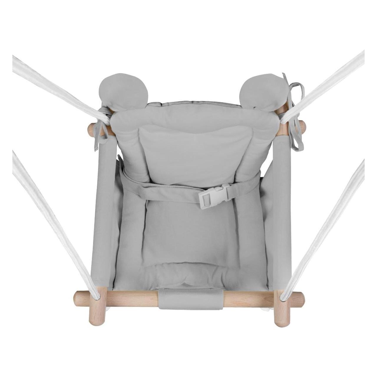 Tulano Baby Schaukel mit Sicherheitsgurt & Kissen (TN-HOP 30 GREY)
