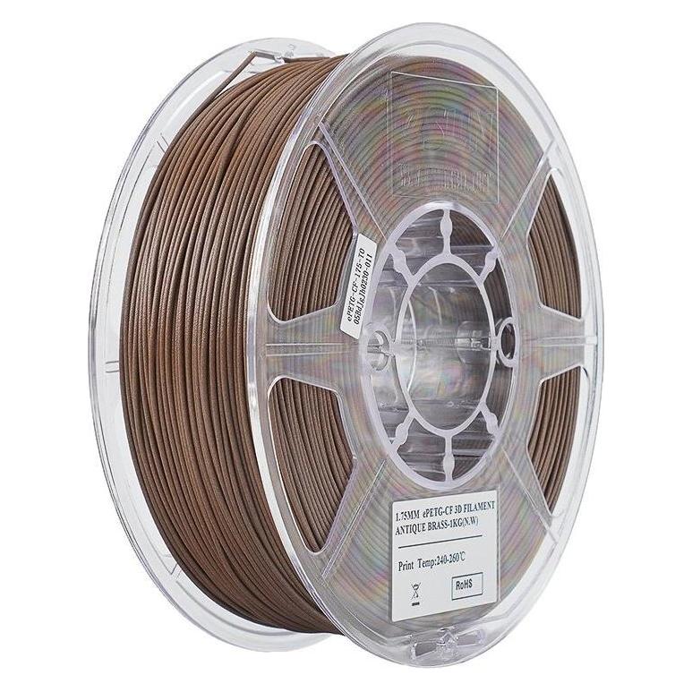 eSUN ePETG-CF Carbon Antik Messing Filament 1.75mm 1Kg (PETG, 1000 g, 1.75 mm) (EPETG-CF-P175AB1)