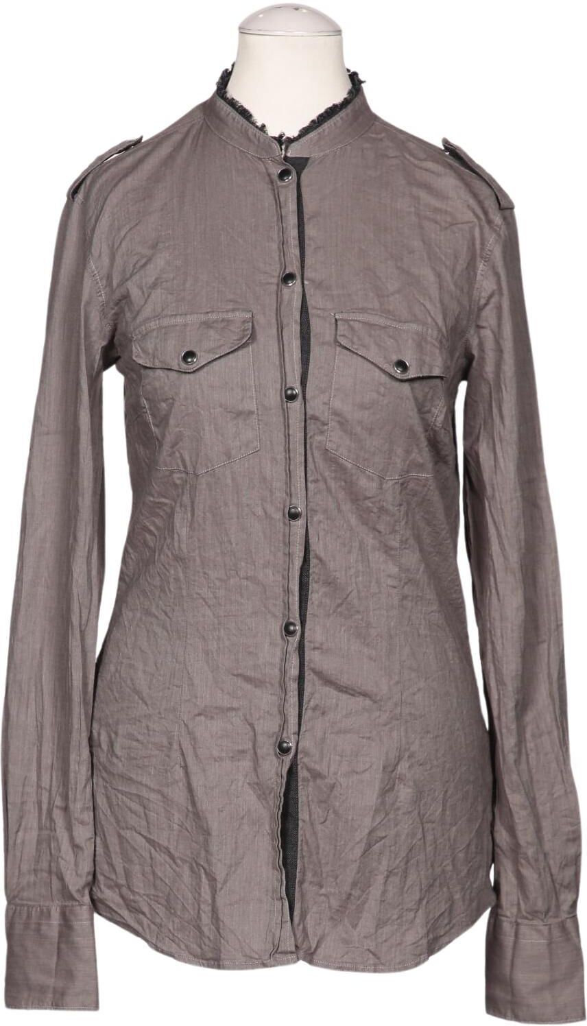 Aglini Damen Bluse, Grau, Gr. EU 36 (IT 42), Baumwolle / Elasthan - Second Hand