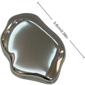 Fusion Finds Elegant Heart Shaped Compact Mirror Metal Portable Makeup Mirror For Purse & Travel Touch Ups sliver cloud