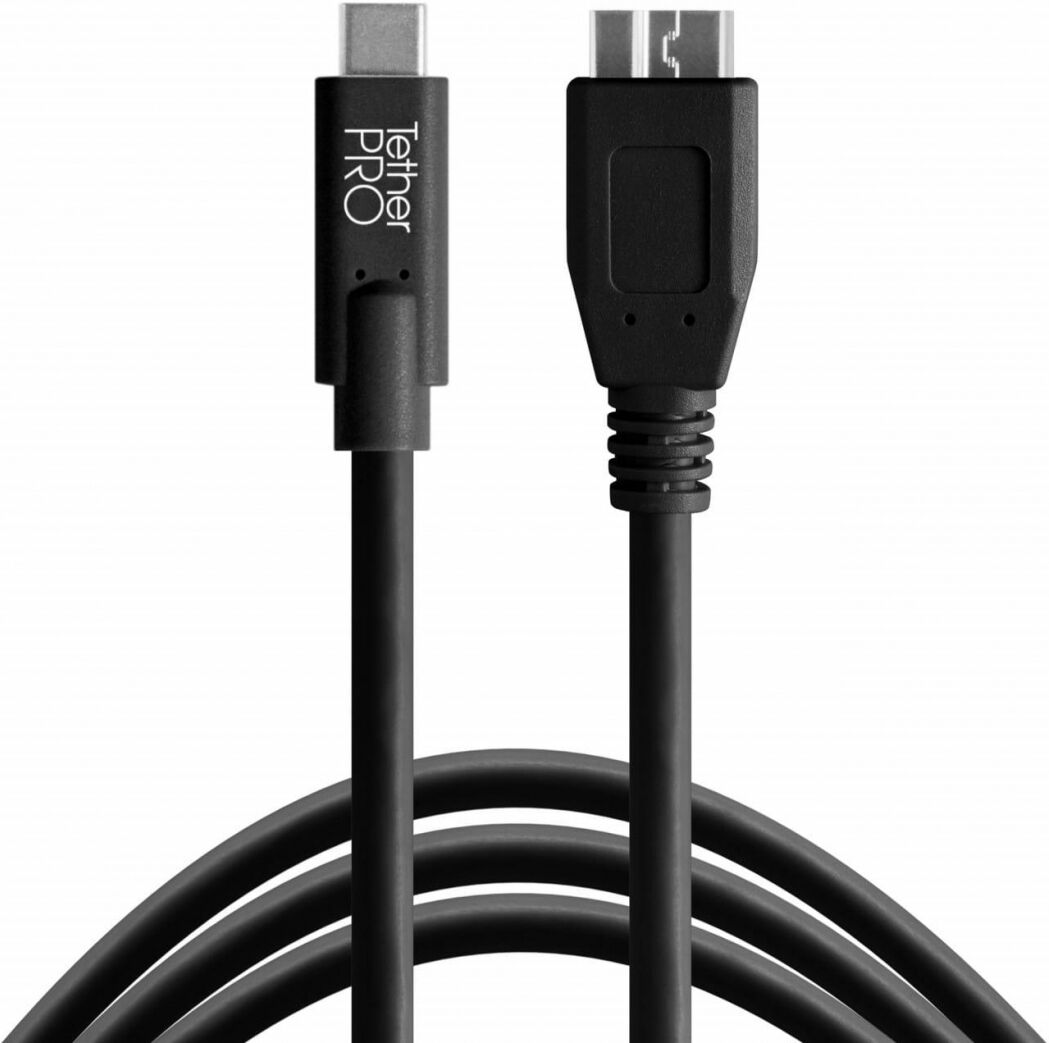 Tether Tools Tether Pro USB 3.0 Typ C an USB 3.0 Micro-B 4,6m schwarz  Dealpreis