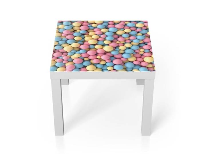 DEQORI Glastisch weiß klein 55x55 cm Motiv Zauber der Pastelle ausgefallener Beistelltisch aus Glas Hochglanz Couchtisch fürs Wohnzimmer moderner Couch Tisch mit Design