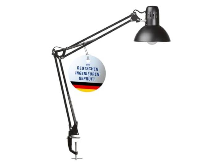 MAUL Schreibtischlampe MAULstudy schwarz mit Klemmfuß E27 LED warmweiß