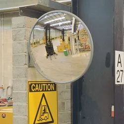 PROREGAL Industriespiegel aus hochwertigem Acrylglas mit Wandhalterung | Spiegel-Ø 80cm | Beobachtungsabstand 11m | Weitwinkelwirkung