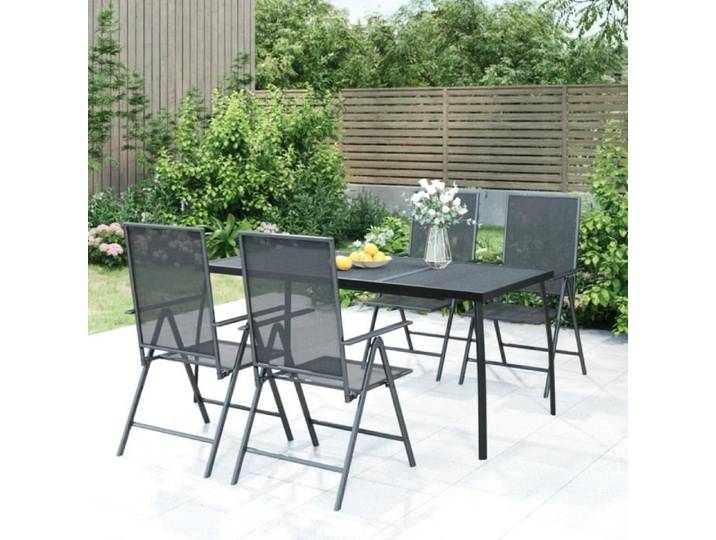 Table de jardin anthracite 165x80x72 cm Treillis d'acier-AKO7802103920628
