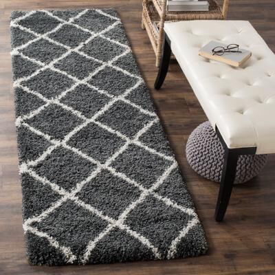 SAFAVIEH Hudson Shag Estella Diamond Trellis 2-inch Thick Rug