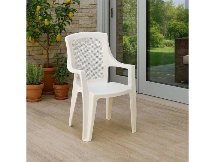 Chaise d'Extérieur Masainass Dmora en Plastique Blanc