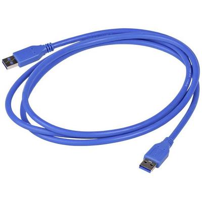 Akyga USB-Kabel USB-A Stecker, USB-A Stecker 1.80m Blau AK-USB-14
