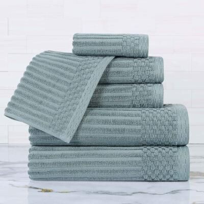 Superior Soho Ribbed Cotton 6-Piece Assorted Towel Set