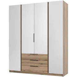 DREHTÜRENSCHRANK CAGLIARI 200/239/61,9cm 4-türig mit Spiegel Goldfarben