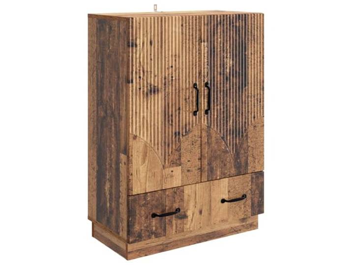 TEKGHUT Sideboard Altholz 66 x 34,5 x 92 cm Holzwerkstoff Buffet mit Schubladen, offene Regale, verstellbare Regale, Holzwerkstoff, Esszimmer, Wohnzimmer, Flur
