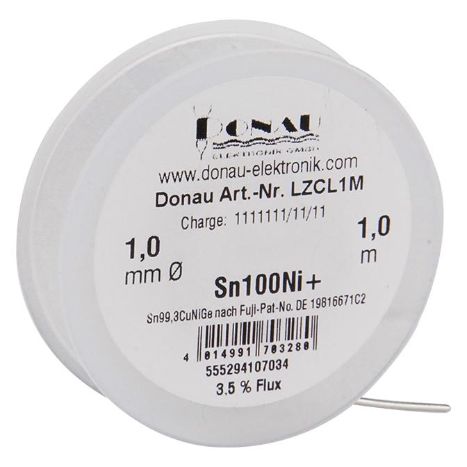 Donau LÖTZINN "CLEAR" 1m - 1 mm Sn100Ni+ (Lötzinn) (LZCL1M)