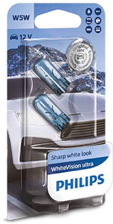 Lâmpada w5w Philips whitevision ultra 12v 5w 2pcs