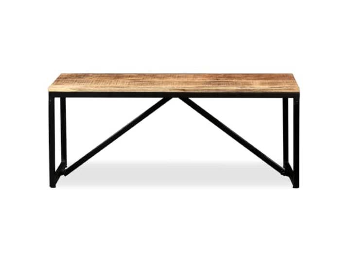 HBBMGYD Sitzbank 110 x 35 x 45 cm aus massivem Mangoholz Industrie-Stil, Vintage-Charme, Stahlbeine, Beistellsitz, für Wohnzimmer, Schlafzimmer oder Flur