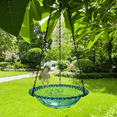 Top Demand Picks 2 in 1 Hanging Bird Bath And Feeder, Colorful Flower Shape For Attracting Hummingbirds To Your Garden And Yard blue 1layer