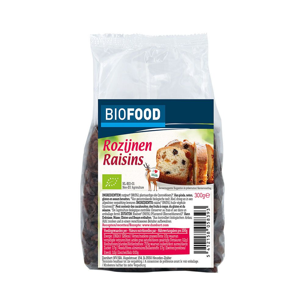 Damhert Biofood Rozijnen BIO 300g 300 g Futter