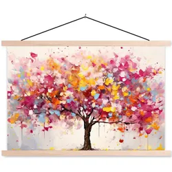 POSTER MIT MAGNETLEISTEN Aquarell - Baum - Kunst - Abstrakt Wandbilder 60x40 cm