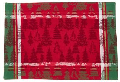 Saro Lifestyle Christmas Tree Plaid Placemats (Set of 4)